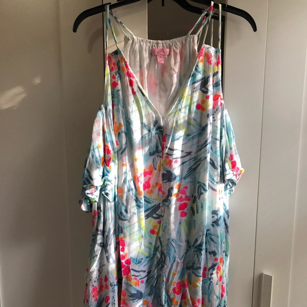Lilly Pulitzer beach off the shoulder dress